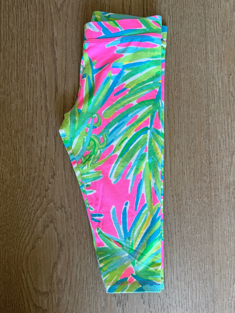 Lilly Pulitzer Girls Hot Pink Tropical Capri Leggings S 4-5